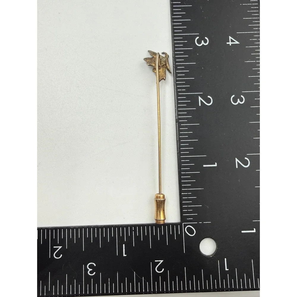 Vintage‎ Butterfly Stick Pin Blue Enamel Gold Tone Lapel Hat Pin Accessory